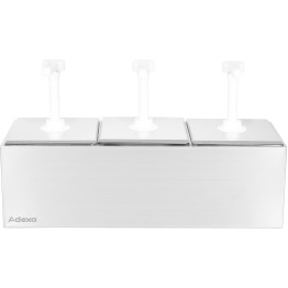 Commercial 3 x 2.5 litre Pump Condiment/Sauce Dispenser GN1/6 - CENHGN163