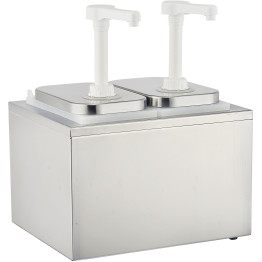 Commercial Condiment/Sauce Pump Dispenser 2x2 litre Stainless steel - CENHP002