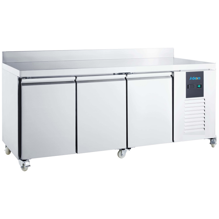 457 Ltr 3 Door Stainless Steel Refrigerated Prep Counter With Upstand | CaterEq CENORCOLD862