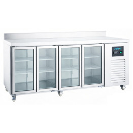 608 Ltr 4 Door Stainless Steel Refrigerated Prep Counter With Glass Doors & Flat Top | CaterEq CENORCOLD884 608 Ltr 4 Door Stainless Steel Refrigerated Prep Counter With Glass Doors & Flat Top | CaterEq CENORCOLD884