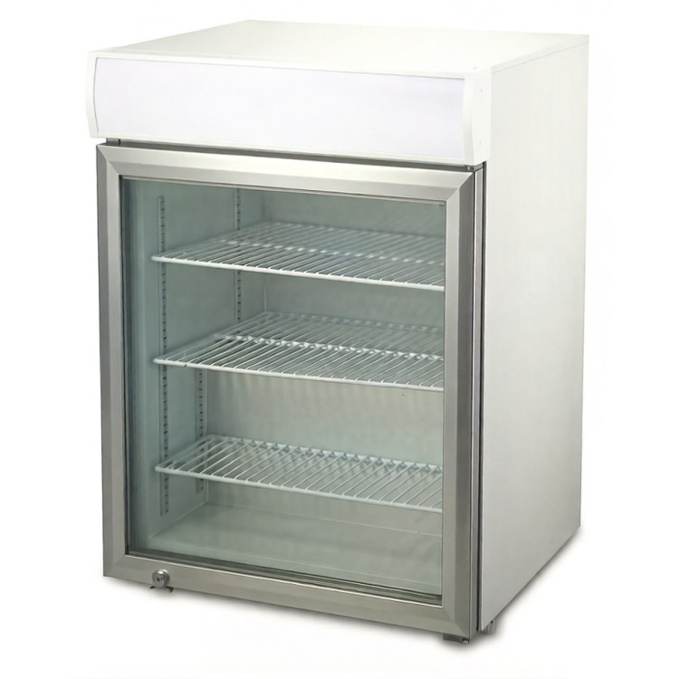 Commercial Countertop Display Freezer with Canopy 98L Single Glass Door White 610x577x846mm | CaterEq CENORD608