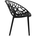 Bistro Dining Chair Plastic Black Indoors & Outdoors - CEWW030BLACK