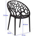 Bistro Dining Chair Plastic Black Indoors & Outdoors - CEWW030BLACK