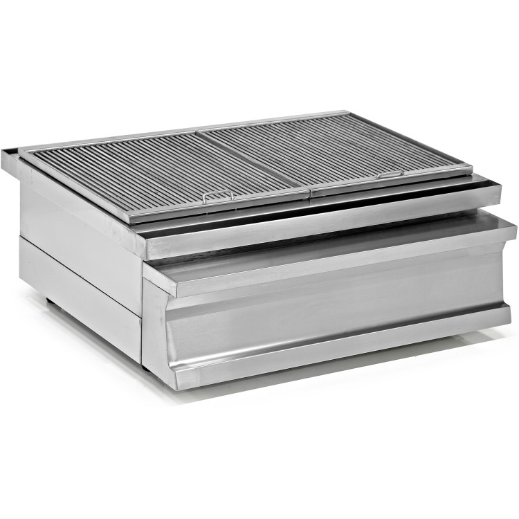 Professional Stainless steel Charcoal Grill with Firebrick & Ash drawer 800x730x290mm - CEOCK010K