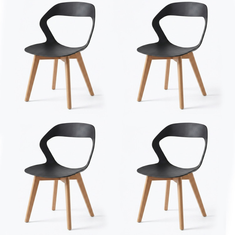 Bistro Dining Chair Sculpted Polypropylene Seat Wooden Legs Indoors & Outdoors 430x430x780mm Black | CaterEq CEP130BLACK Bistro Dining Chair Sculpted Polypropylene Seat Wooden Legs Indoors & Outdoors 430x430x780mm Black | CaterEq CEP130BLACK