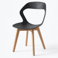 Bistro Dining Chair Sculpted Polypropylene Seat Wooden Legs Indoors & Outdoors 430x430x780mm Black | CaterEq CEP130BLACK Bistro Dining Chair Sculpted Polypropylene Seat Wooden Legs Indoors & Outdoors 430x430x780mm Black | CaterEq CEP130BLACK