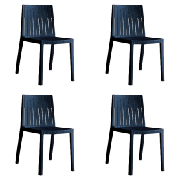 Bistro Dining Chair Slatted Back Polypropylene Indoors & Outdoors 400x420x800mm Black | CaterEq CEP184BLACK