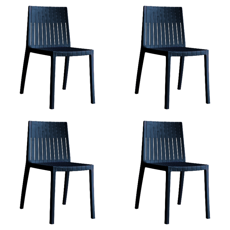 Bistro Dining Chair Slatted Back Polypropylene Indoors & Outdoors 400x420x800mm Black | CaterEq CEP184BLACK Bistro Dining Chair Slatted Back Polypropylene Indoors & Outdoors 400x420x800mm Black | CaterEq CEP184BLACK