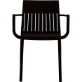 Bistro Dining Chair Slatted Back with Armrests Polypropylene Indoors & Outdoors 570x420x800mm Black | CaterEq CEP185BLACK