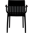 Bistro Dining Chair Slatted Back with Armrests Polypropylene Indoors & Outdoors 570x420x800mm Black | CaterEq CEP185BLACK