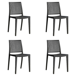 Bistro Dining Chair Vertical Slat Backrest Polypropylene Indoors & Outdoors 420x400x810mm Black | CaterEq CEP190BLACK Bistro Dining Chair Vertical Slat Backrest Polypropylene Indoors & Outdoors 420x400x810mm Black | CaterEq CEP190BLACK