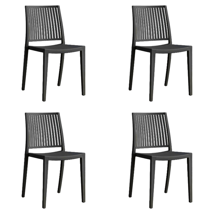 Bistro Dining Chair Vertical Slat Backrest Polypropylene Indoors & Outdoors 420x400x810mm Black | CaterEq CEP190BLACK Bistro Dining Chair Vertical Slat Backrest Polypropylene Indoors & Outdoors 420x400x810mm Black | CaterEq CEP190BLACK