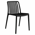 Bistro Dining Chair Slatted Seat and Backrest Polypropylene Indoors & Outdoors 440x450x800mm Black | CaterEq CEP194BLACK