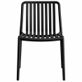 Bistro Dining Chair Slatted Seat and Backrest Polypropylene Indoors & Outdoors 440x450x800mm Black | CaterEq CEP194BLACK