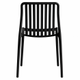 Bistro Dining Chair Slatted Seat and Backrest Polypropylene Indoors & Outdoors 440x450x800mm Black | CaterEq CEP194BLACK