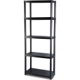 Professional Plastic Shelving Unit 5 tier Black 600x300x1735mm - CEP5T