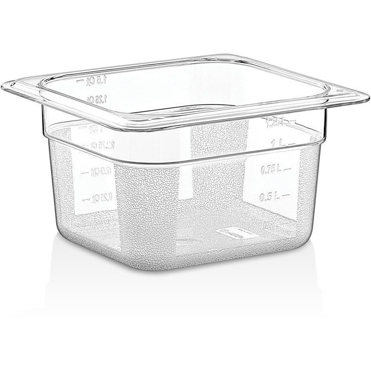 Polycarbonate Gastronorm Pan GN1/6 Depth 100mm Clear - CEP8164