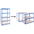Industrial Shelving Unit Medium duty 700x300x1500mm 5 shelves 175 kg/shelf Powder coated steel - CEP7030
