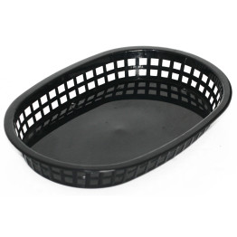 Oval Serving Basket Black 273x184x38mm - CEPBO6