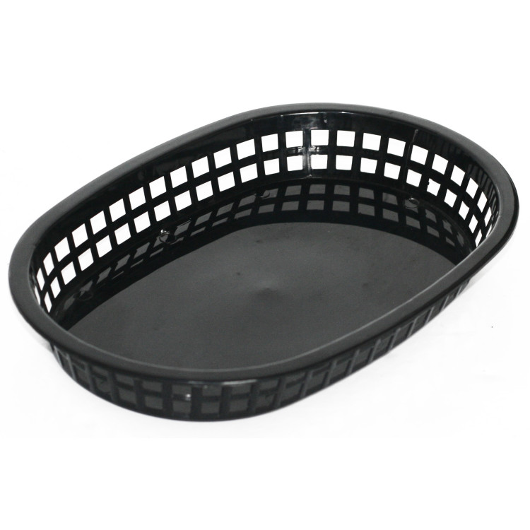 Oval Serving Basket Black 273x184x38mm - CEPBO6