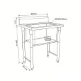 Commercial Stainless Steel Pet Grooming Bath Tub 800×600×1050(900+150)mm with Drainer Set | CaterEq CEPDBS60080