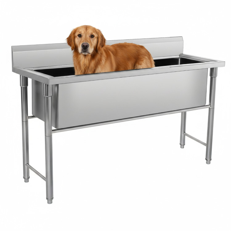 Commercial Stainless Steel Pet Grooming Bath Tub 1000×600×1050(900+150)mm with Drainer Set | CaterEq CEPDBS60100 Commercial Stainless Steel Pet Grooming Bath Tub 1000×600×1050(900+150)mm with Drainer Set | CaterEq CEPDBS60100