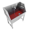 Stainless Steel Pet Grooming Bath Tub 850×480×1220mm with 3‑Side Backsplash | CaterEq CEPDBSL48085 Stainless Steel Pet Grooming Bath Tub 850×480×1220mm with 3‑Side Backsplash | CaterEq CEPDBSL48085