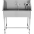 Stainless Steel Pet Grooming Bath Tub 850×480×1220mm with 3‑Side Backsplash | CaterEq CEPDBSL48085 Stainless Steel Pet Grooming Bath Tub 850×480×1220mm with 3‑Side Backsplash | CaterEq CEPDBSL48085