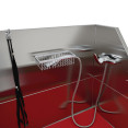 Stainless Steel Pet Grooming Bath Tub 966×622×1220mm with Sliding Door, Stair & 3‑Side Backsplash | CaterEq CEPDBSLD62096