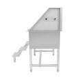 Stainless Steel Pet Grooming Bath Tub 966×622×1220mm with Sliding Door, Stair & 3‑Side Backsplash | CaterEq CEPDBSLD62096