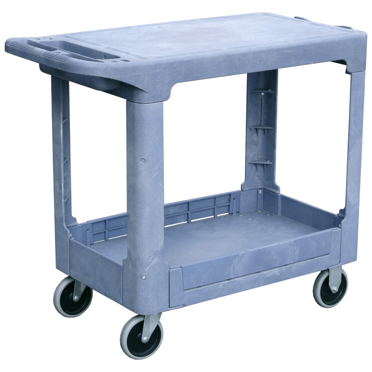Commercial 2 Tier Plastic Service Cart with Castors | CaterEq CEPFC77482A Commercial 2 Tier Plastic Service Cart with Castors | CaterEq CEPFC77482A
