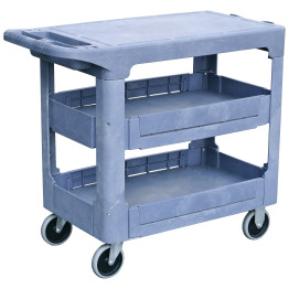 Commercial 3 Tier Plastic Service Cart with Castors | CaterEq CEPFC77483A Commercial 3 Tier Plastic Service Cart with Castors | CaterEq CEPFC77483A