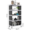 Mobile Plastic Shelving Unit 5 tier Black & Grey  490x290x970mm - CEPP5