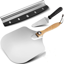 3 piece Pizza Set - 12" Pizza Peel Folding Handle, Pizza cutter & Spatula - CEPRX12S1 3 piece Pizza Set - 12" Pizza Peel Folding Handle, Pizza cutter & Spatula - CEPRX12S1