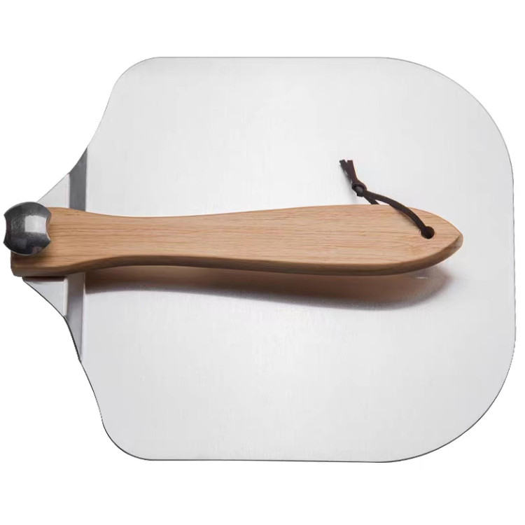 12" Pizza Peel Square Folding Wooden handle Aluminium - CEPRX12