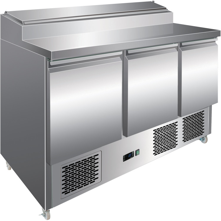 Refrigerated Prep Table 3 doors Sandwich top 8xGN1/6 - CEP33  Refrigerated Prep Table 3 doors Sandwich top 8xGN1/6 - CEP33