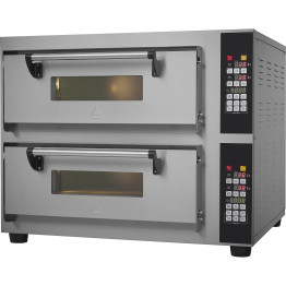 Commercial Pizza oven Electric 2 chambers 500x500mm 450°C Digital controls 8.4kW 380V - CEPS552E