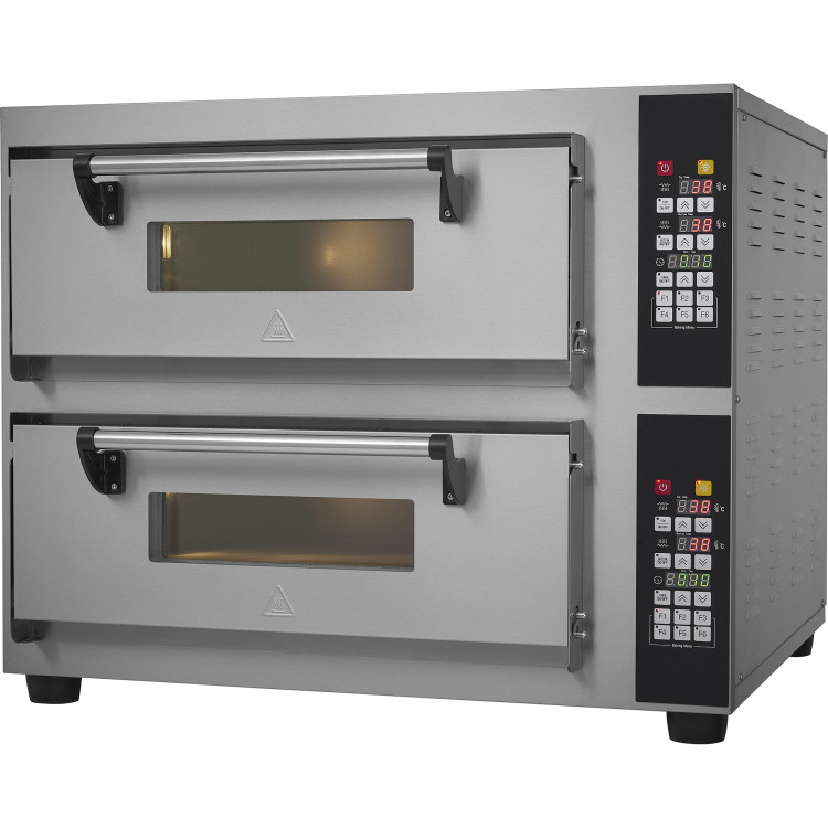 Commercial Pizza oven Electric 2 chambers 500x500mm 450°C Digital controls 8.4kW 380V - CEPS552E