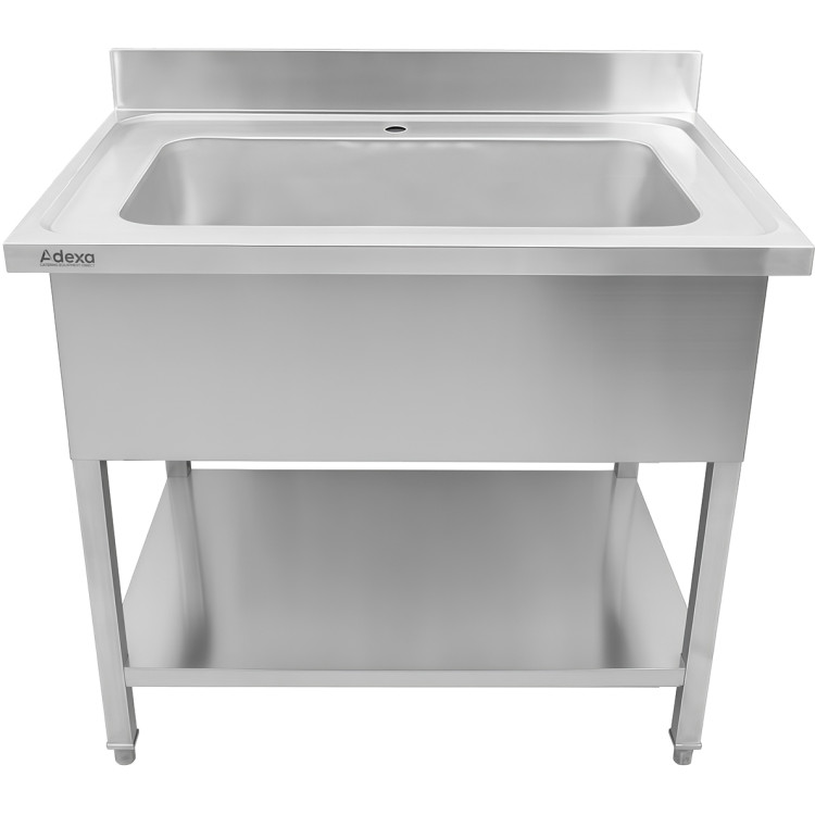 Stainless Steel Deluxe Pot Sink 800×600×900+100mm with Backsplash| CaterEq CEPSD08060