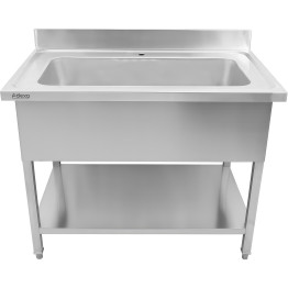 Stainless Steel Deluxe Pot Sink 1000×600×900+100mm with Backsplash| CaterEq CEPSD10060