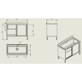 Commercial Pot Wash Sink Stainless Steel 1 Bowl Splashback 2 Doors 1200x600x850+100mm | CaterEq CEPSD120602D Commercial Pot Wash Sink Stainless Steel 1 Bowl Splashback 2 Doors 1200x600x850+100mm | CaterEq CEPSD120602D