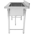 Commercial Pot Wash Sink Stainless steel 1 bowl Splashback 1500x700x900mm Round legs - CEPSR15070