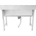 Commercial Pot Wash Sink Stainless steel 1 bowl Splashback 1500x700x900mm Round legs - CEPSR15070