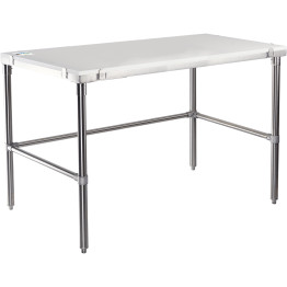 Professional Solid Stainless Steel Poly Top Work Table 1200x600x900mm - CEPSWT600X1200OB