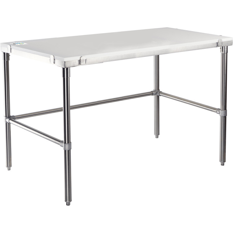 Professional Solid Stainless Steel Poly Top Work Table 1200x600x900mm - CEPSWT600X1200OB