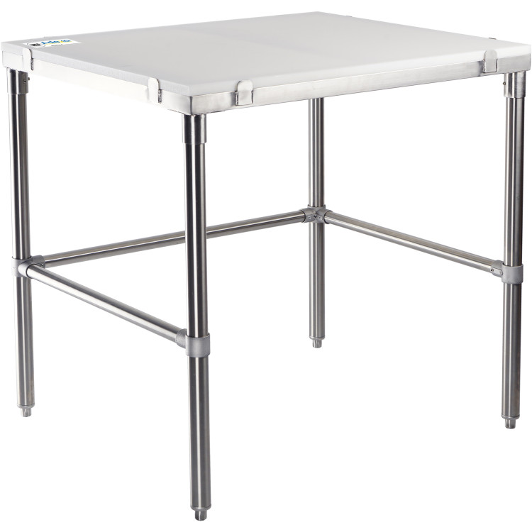 Professional Solid Stainless Steel Poly Top Work Table 900x600x900mm - CEPSWT600X900OB