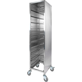 10 tier Rack/Tray/Pan Trolley for width 310-350mm Covered sides Stainless Steel  - CEPT10P
