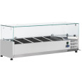 Refrigerated Servery Prep Top 1200mm 5×GN1/4 with Glass Top Stainless Steel 1200x335x435mm| CaterEq CETHV1200/380 Refrigerated Servery Prep Top 1200mm 5×GN1/4 with Glass Top Stainless Steel 1200x335x435mm| CaterEq CETHV1200/380