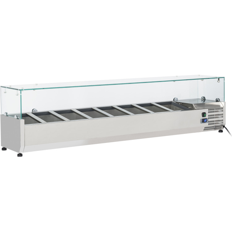 Refrigerated Servery Prep Top 1800mm 8xGN1/3 Depth 380mm Glass top - CEGT518