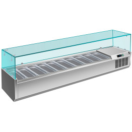 B GRADE Refrigerated Servery Prep Top 2000mm 10xGN1/4 Depth 330mm - PT20 B GRADE